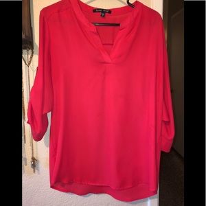 Red chiffon dress shirt
